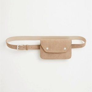 NWT TORRID 2X Taupe Faux Suede Snap Belt purse